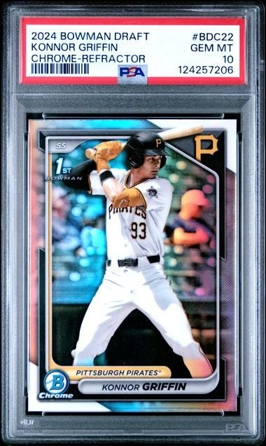 Graded 2024 Bowman Draft Konnor Griffin BDC22 Chrome REF Rookie Card PSA 10