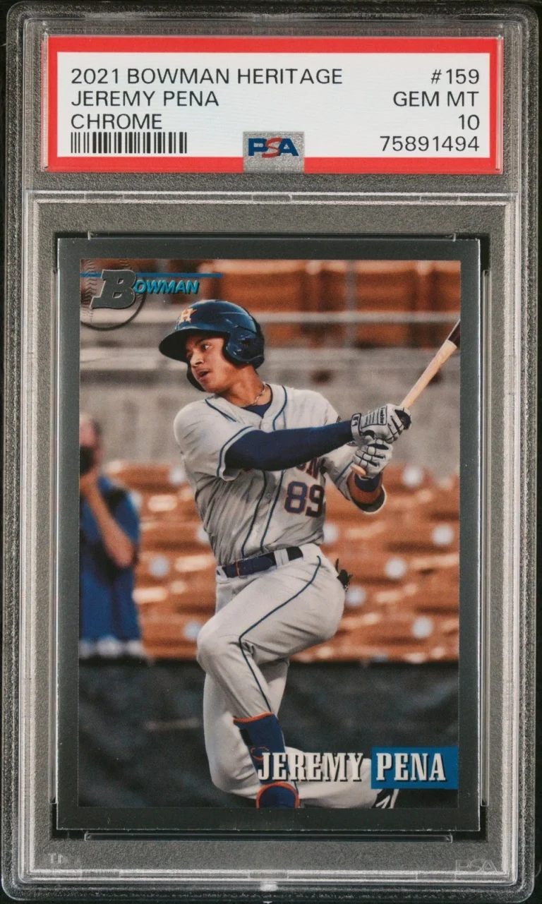 Graded 2021 Topps Bowman Heritage Jeremy Pena #159 Chrome Card PSA 10