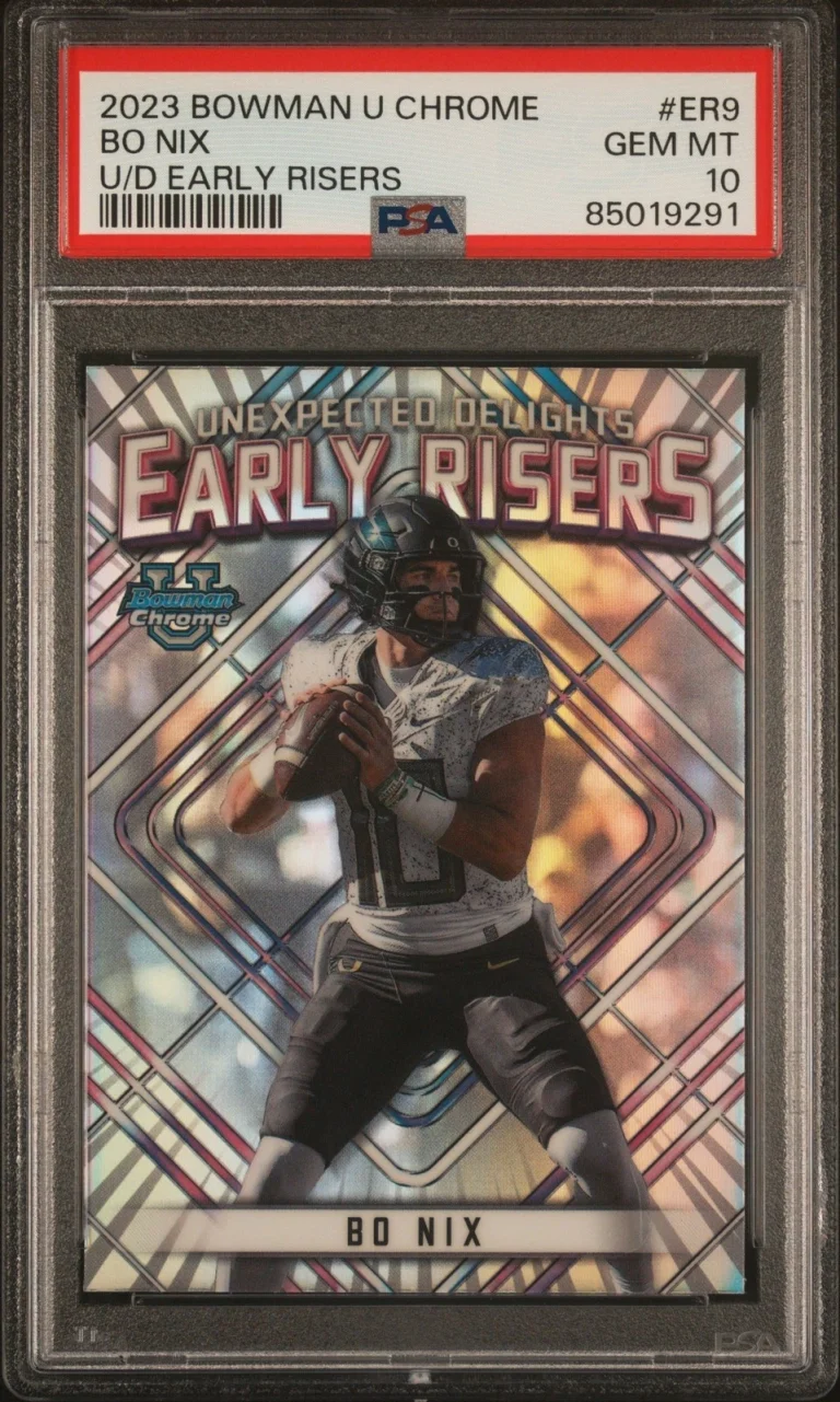 Graded 2023 Bowman U Chrome Bo Nix #ER9 U/D Early Risers RC Card PSA 10