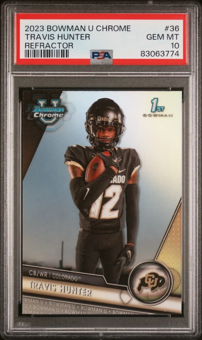 Graded 2023 Topps Bowman U Chrome Travis Hunter #36 REF RC Card PSA 10