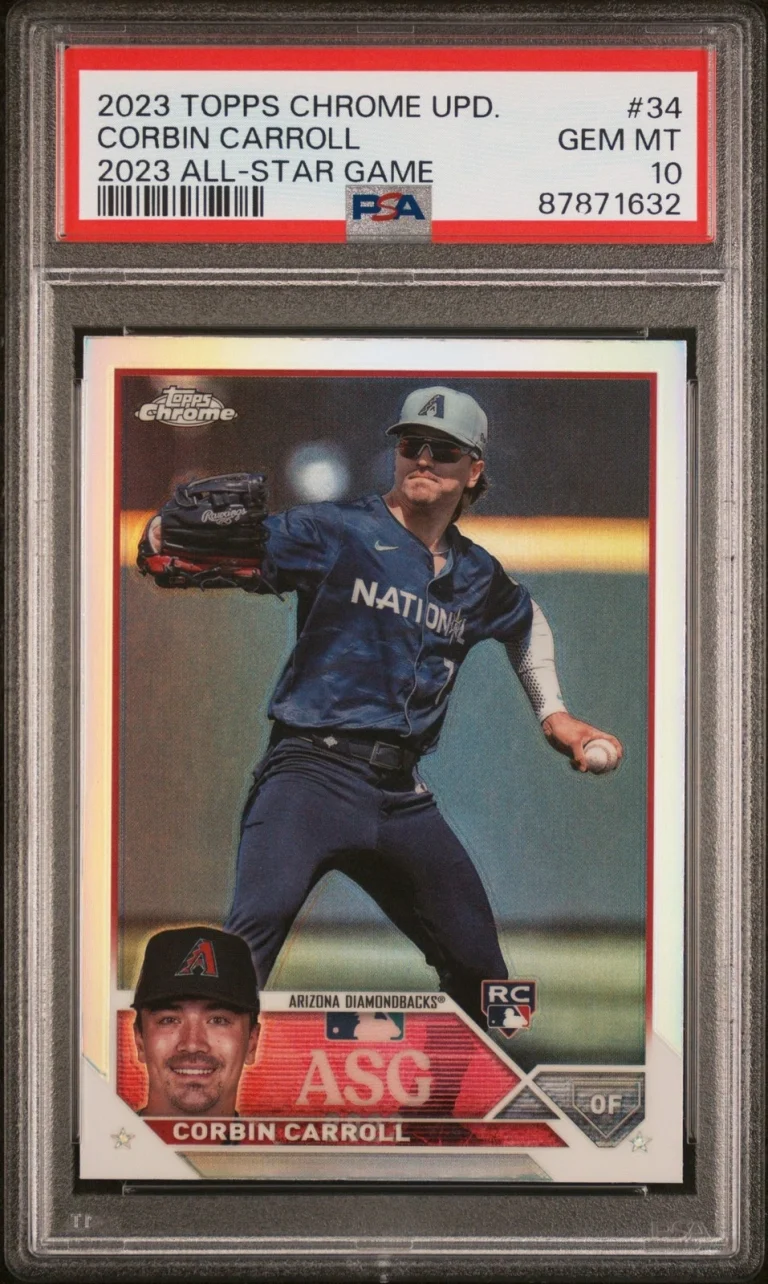 Graded 2023 Topps Chrome Upd Corbin Carroll #34 '23 ASG RC Card PSA 10
