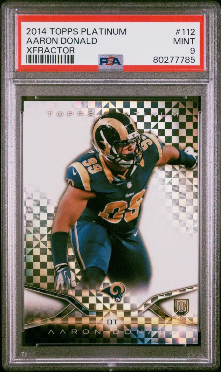 Graded 2014 Topps Platinum Aaron Donald #112 Xfractor Rookie Card PSA 9