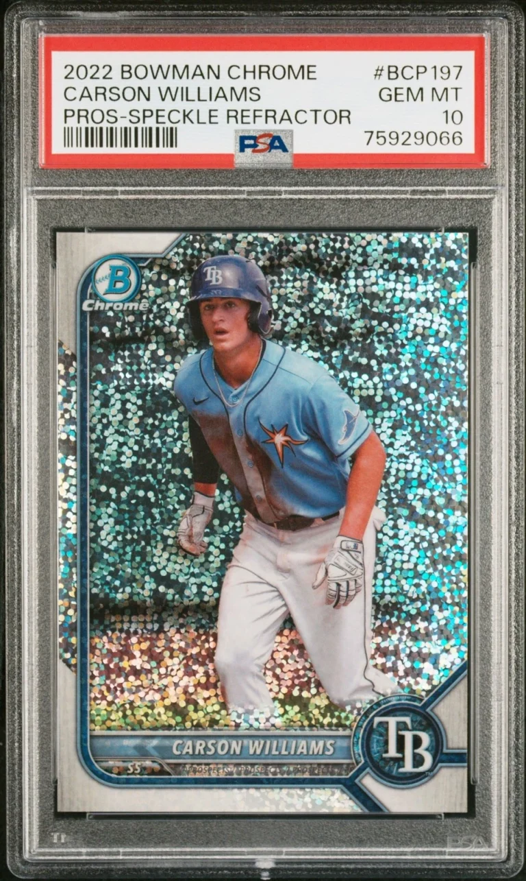Graded 2022 BWM CHR Carson Williams #BCP197 Speck REF #/299 Card PSA 10