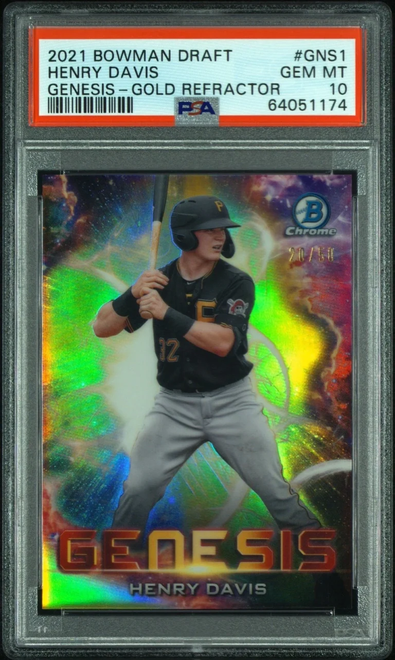 Graded 2021 BWM Draft Henry Davis #GNS1 Genesis Gold REF RC Card PSA 10