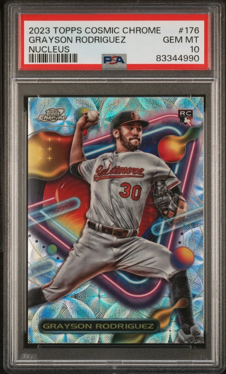 Graded 2023 Topps Cosmic CHR Grayson Rodriguez #176 Nucleus Card PSA 10