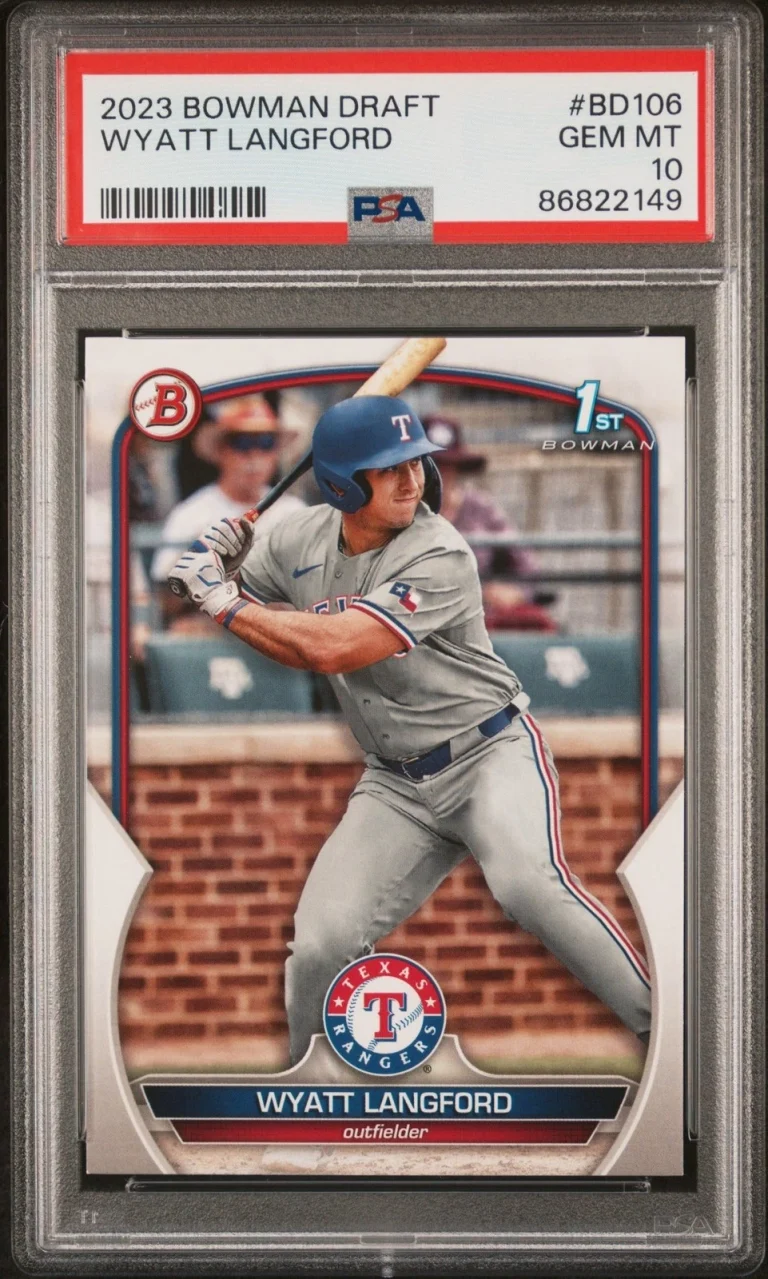 Graded 2023 Topps Bowman Draft Wyatt Langford #BD106 Rookie Card PSA 10