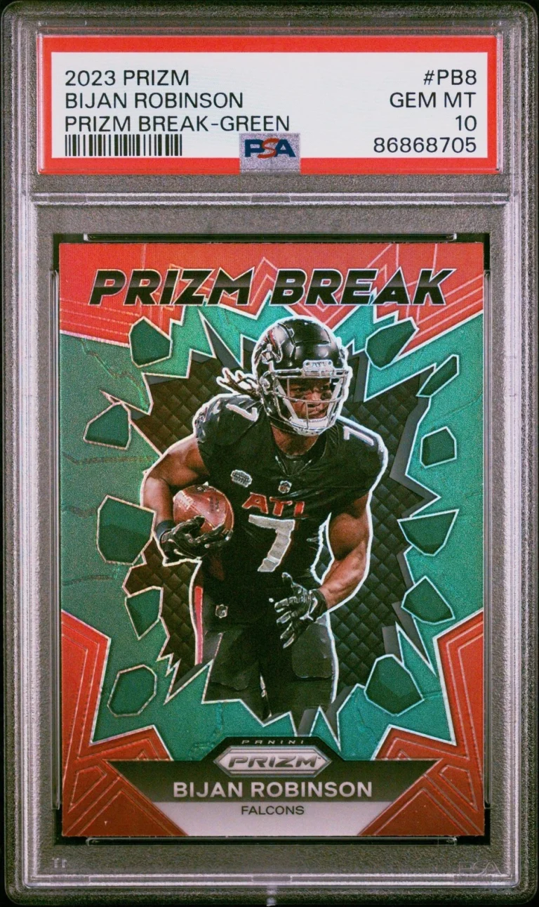 Graded 2023 Prizm Bijan Robinson #PB8 Prizm BRK Green RC Card PSA 10