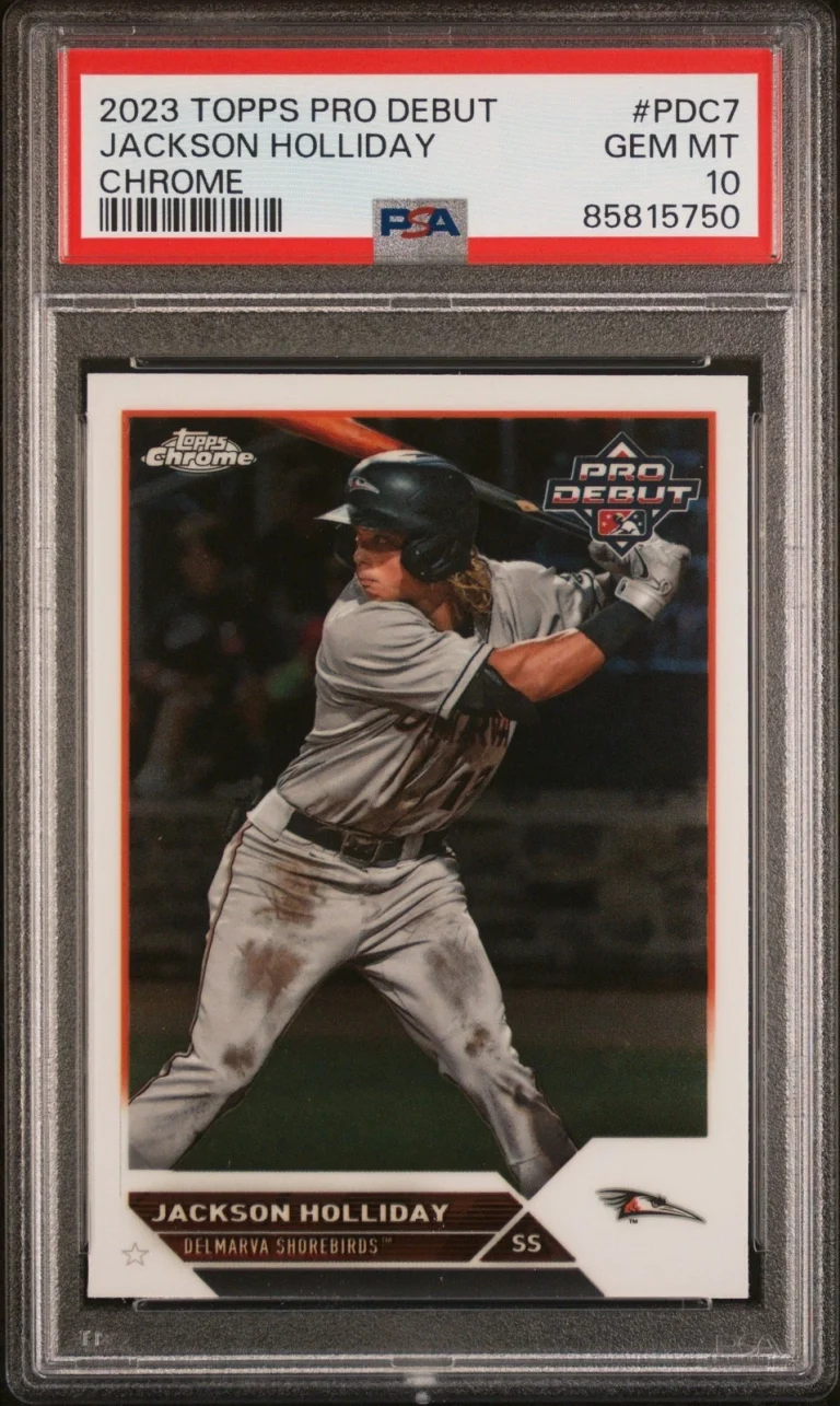 Graded 2023 Topps Pro Debut Jackson Holliday #PDC7 Chrome Card PSA 10