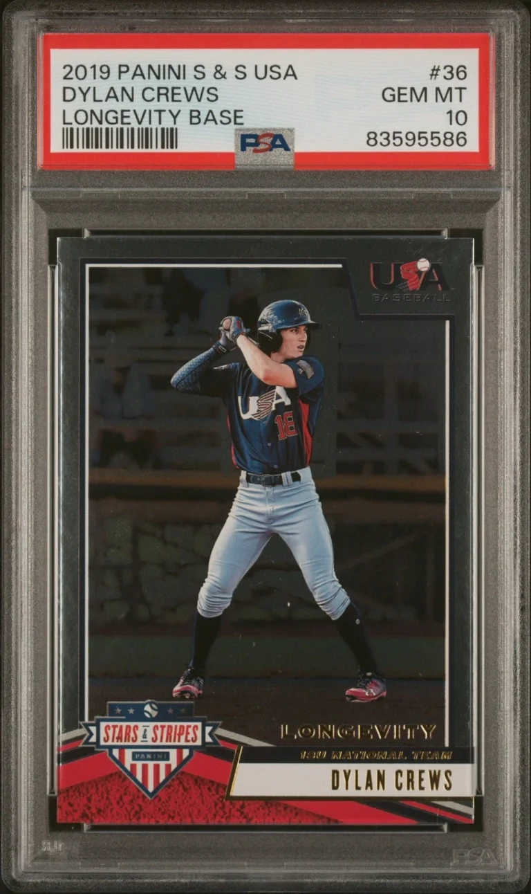 Graded 2019 Stars & Stripes USA Dylan Crews #36 Longevity Base Card PSA 10