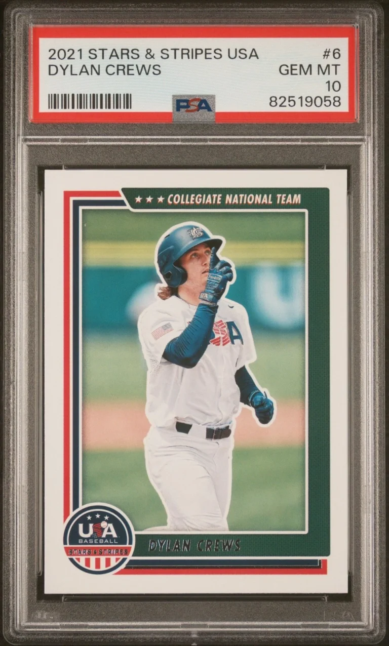 Graded 2021 Panini Stars & Stripes USA Dylan Crews #6 RC Card PSA 10