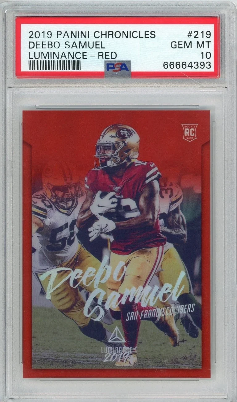 Graded 2019 Chronicles Deebo Samuel #219 Luminance-Red #/99 Card PSA 10