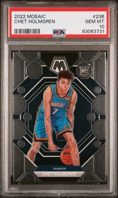 Graded 2022 Panini Mosaic Chet Holmgren #236 Rookie RC Card PSA 10