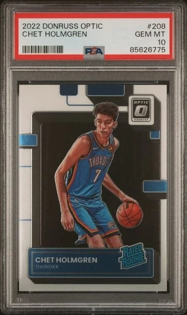 Graded 2022 Panini Donruss Optic Chet Holmgren #208 RC Card PSA 10