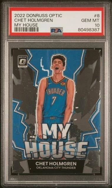 Graded 2022 Donruss Optic Chet Holmgren #8 My House RC Card PSA 10