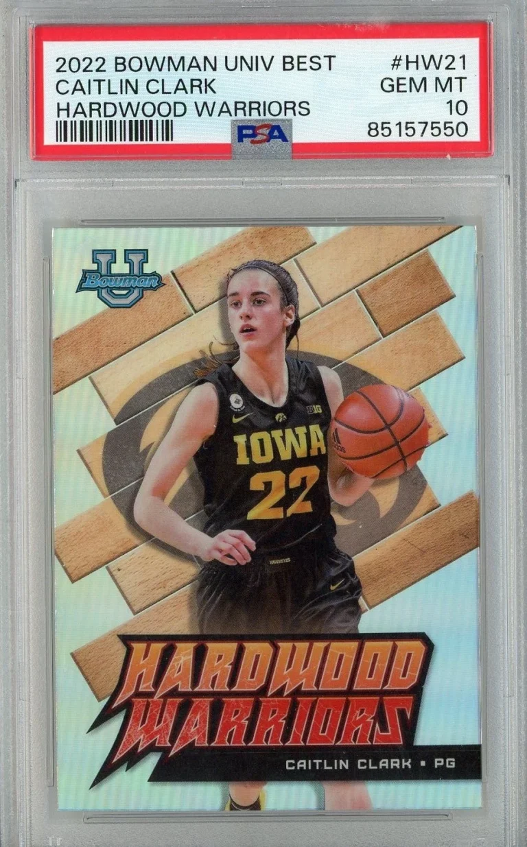 Graded 2022 Bowman U Best Caitlin Clark #HW21 Hardwood Warriors Card PSA 10