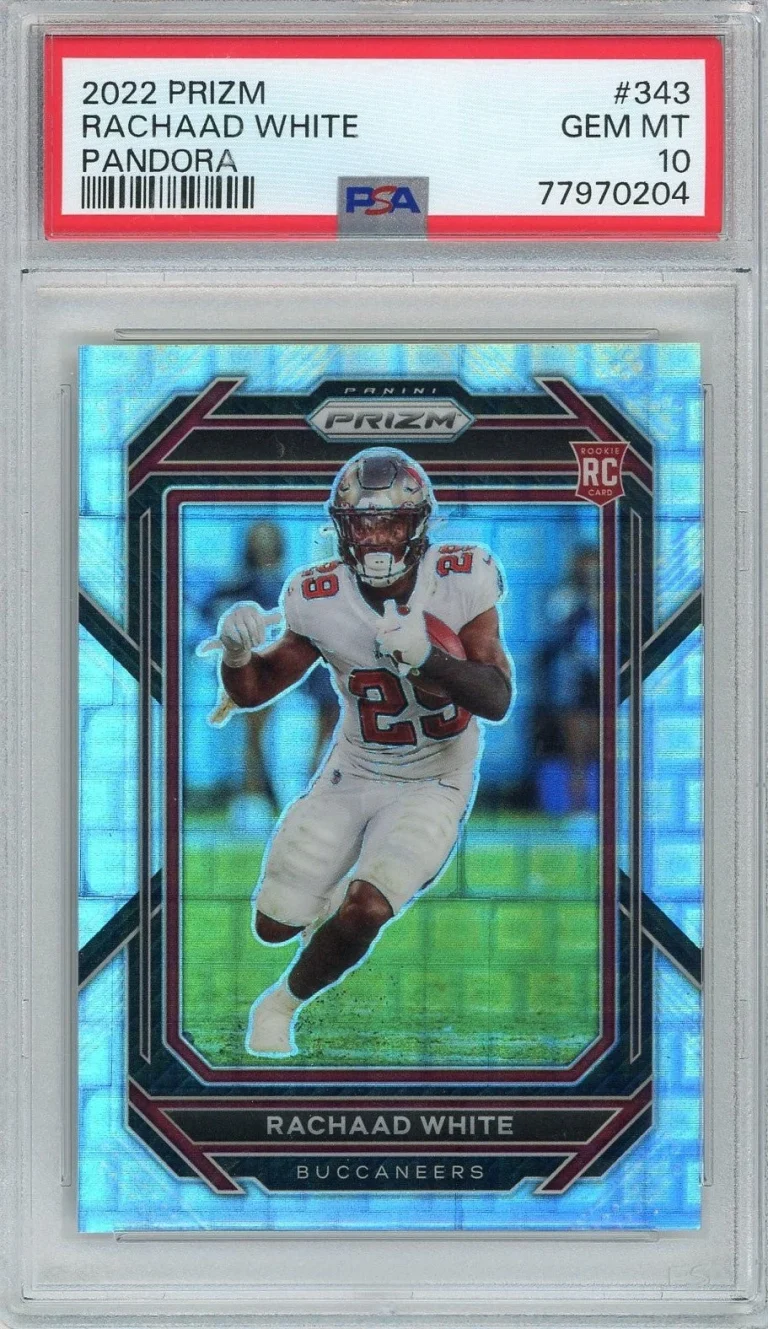 Graded 2022 Prizm Rachaad White #343 Pandora Rookie RC Card PSA 10 Gem