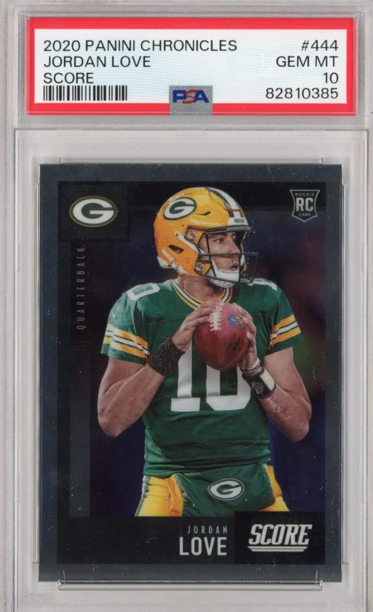 Graded 2020 Panini Chronicles Jordan Love #444 Score Rookie Card PSA 10