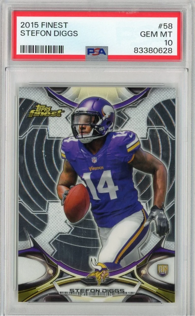 Graded 2015 Topps Finest Stefon Diggs #58 Rookie RC Card PSA 10 Gem