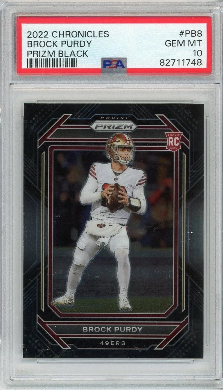 Graded 2022 Chronicles Brock Purdy #PB8 Prizm Black Rookie Card PSA 10