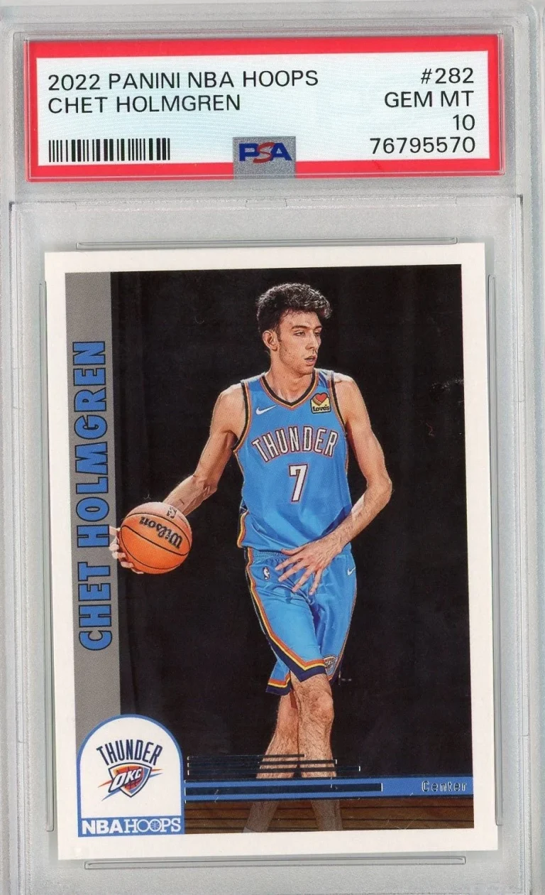 Graded 2022 Panini NBA Hoops Chet Holmgren #282 Rookie RC Card PSA 10
