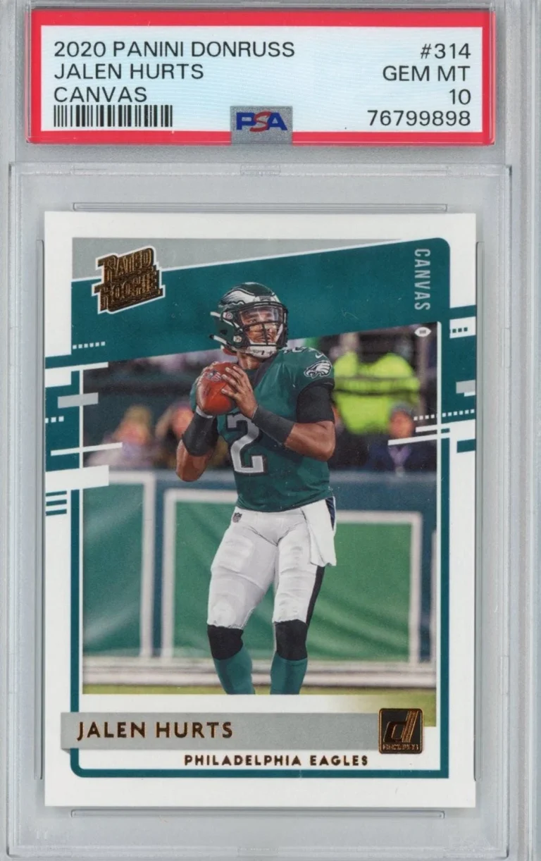 Graded 2020 Panini Donruss Jalen Hurts #314 Canvas Rookie Card PSA 10