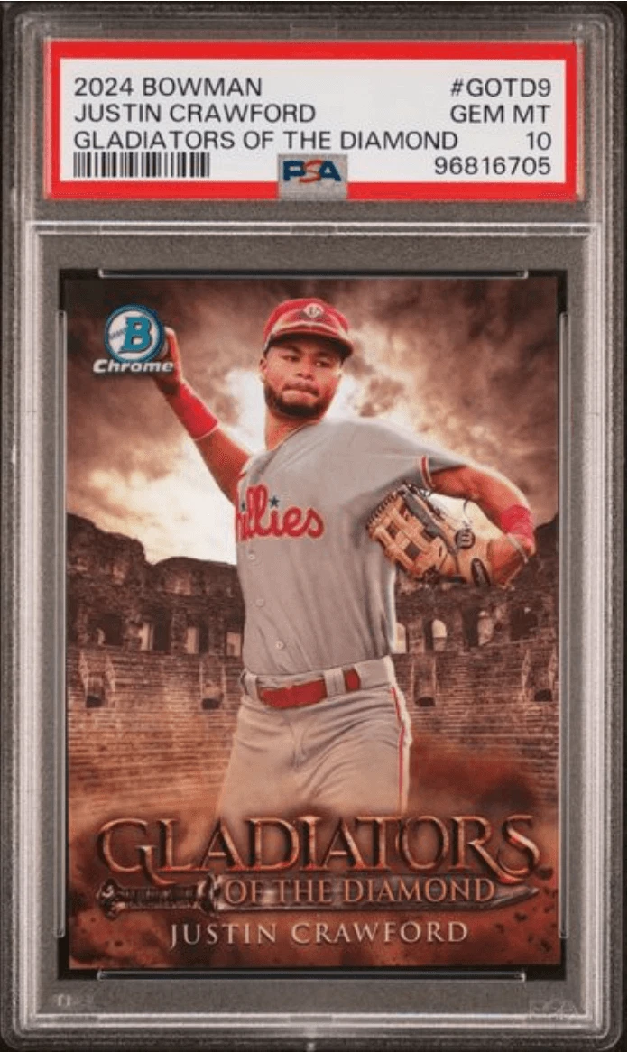Graded 2024 Topps Bowman Justin Crawford #GOTD9 Rookie RC Card PSA 10