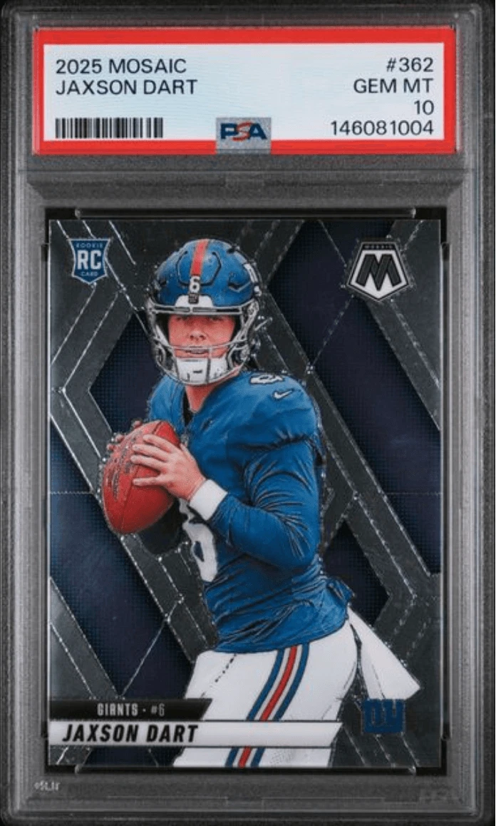 Graded 2025 Panini Mosaic Jaxson Dart #362 Rookie Card PSA 10 Gem Mint
