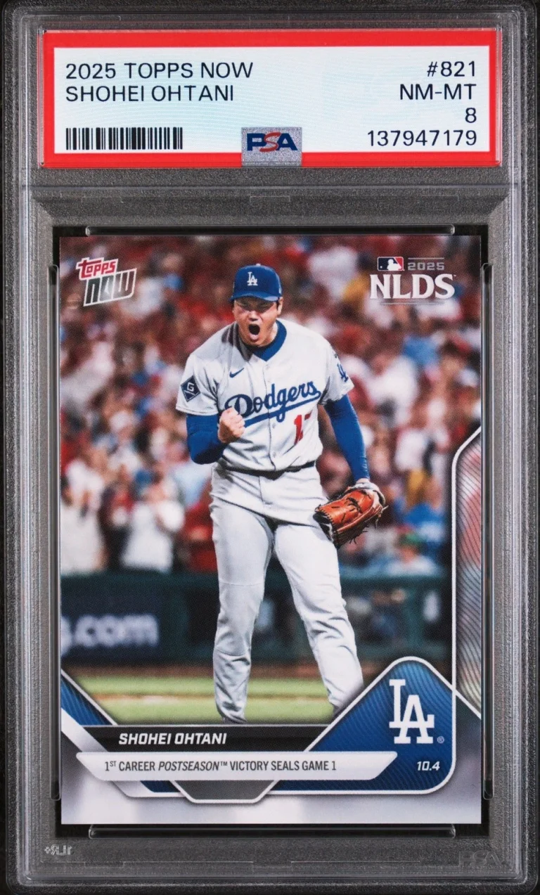 Graded 2025 Topps Now Shohei Ohtani #821 Baseball Card PSA 8 Near Mint