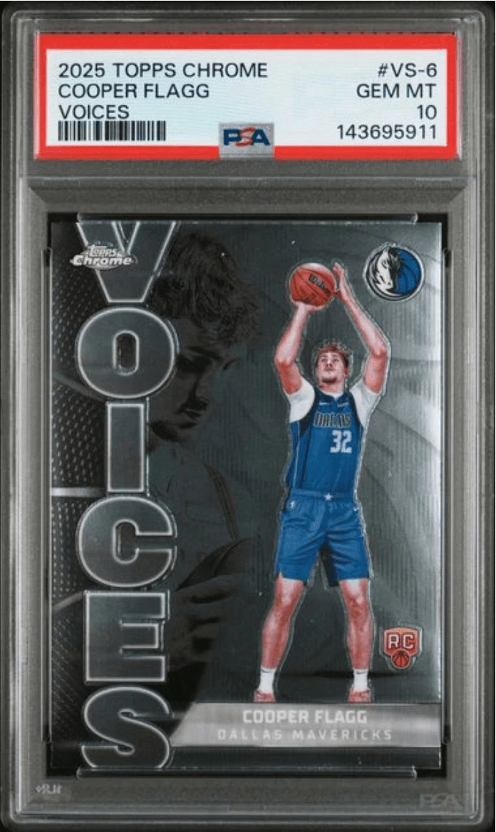 Graded 2025 Topps Chrome Cooper Flagg #VS6 Voices Rookie Card PSA 10