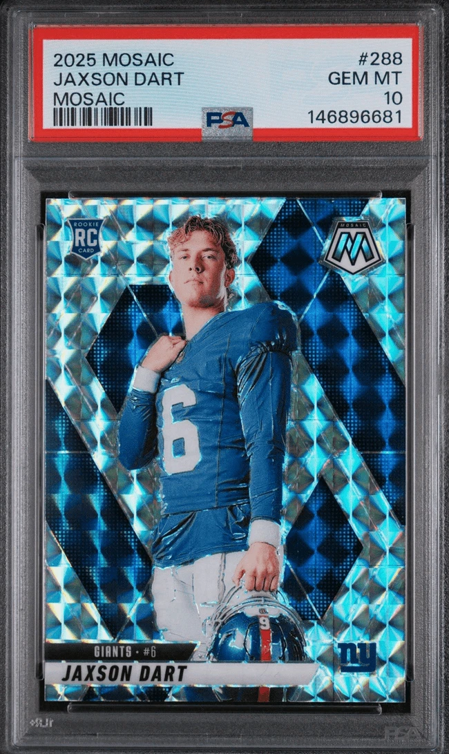 Graded 2025 Panini Mosaic Jaxson Dart #288 Mosaic Rookie Card PSA 10