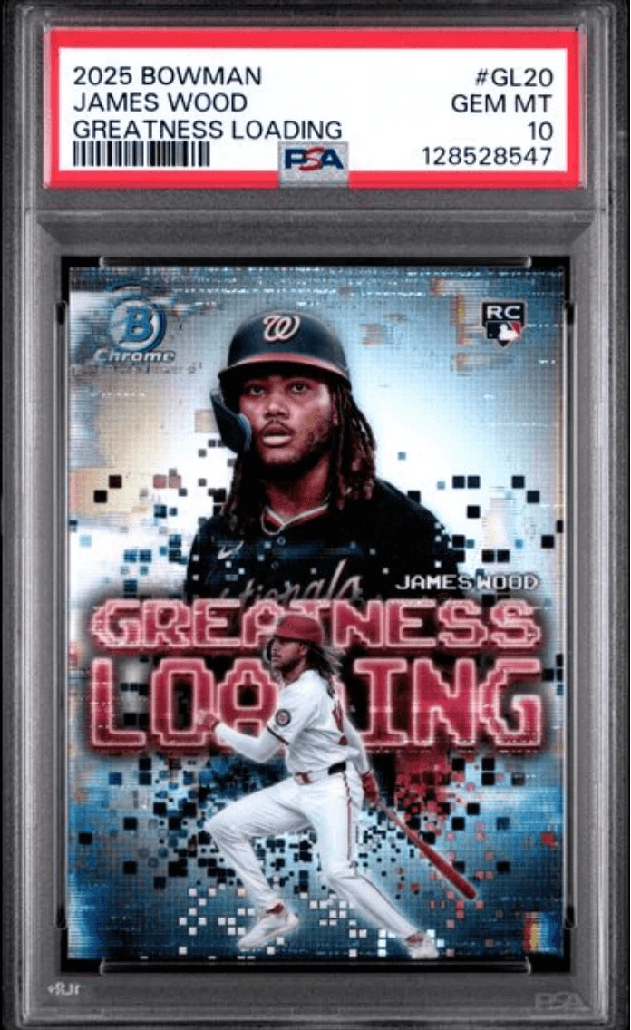 Graded 2025 Bowman James Wood #GL20 Greatness Loading RC Card PSA 10