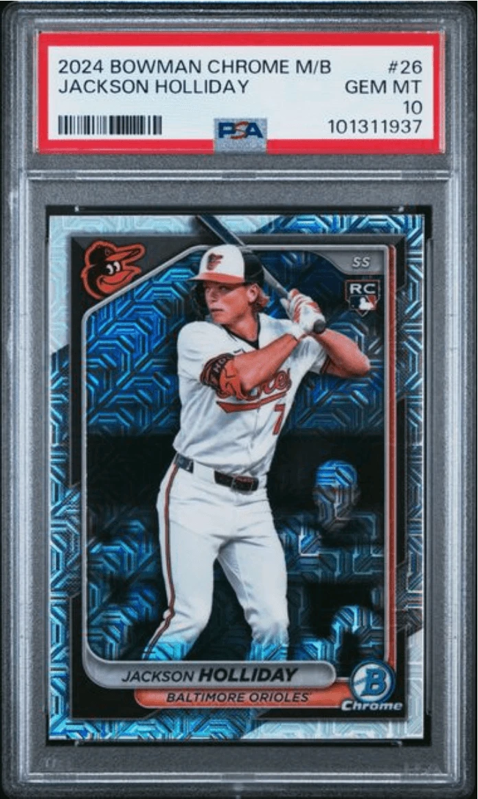 Graded 2024 Bowman Chrome Mega Box Jackson Holliday #26 RC Card PSA 10