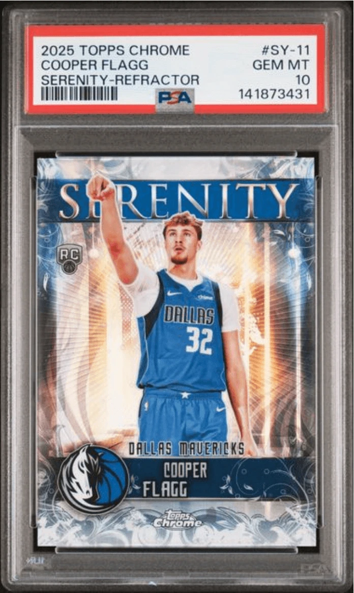 Graded 2025 Topps Chrome Cooper Flagg SY11 Serenity REF RC Card PSA 10