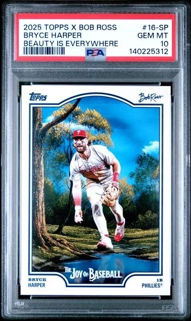 Graded 2025 x Bob Ross Bryce Harper #16SP Beauty is Everywhere Card PSA 10
