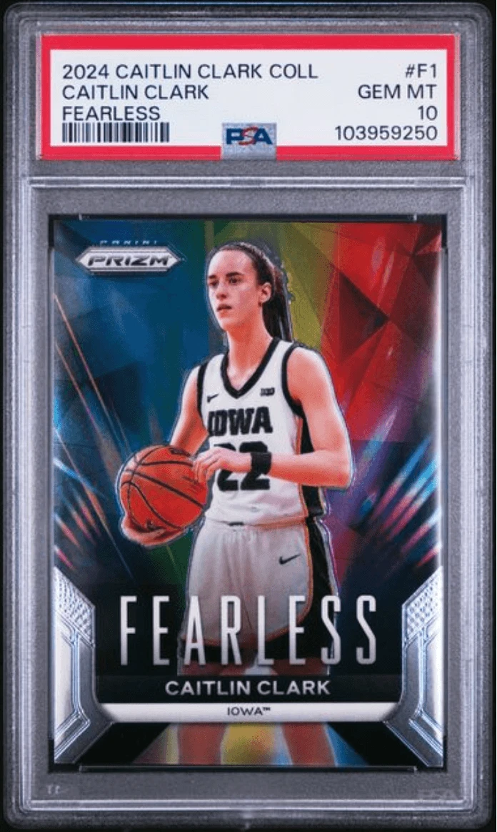 Graded 2024 Panini Caitlin Clark Collection F1 Fearless Rookie Card PSA 10