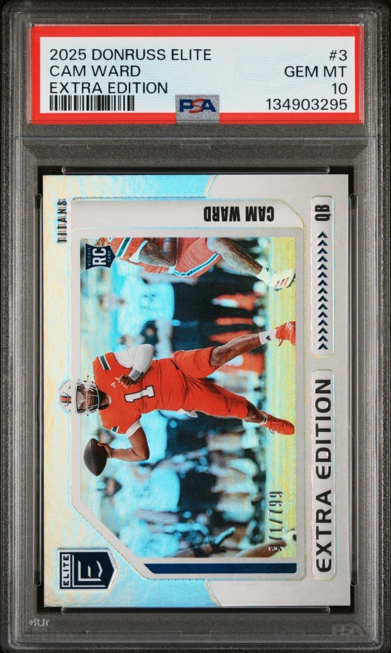 Graded 2025 Donruss Elite Cam Ward #3 Extra Edition /799 RC Card PSA 10