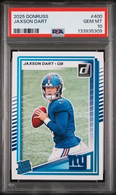 Graded 2025 Panini Donruss Jaxson Dart #400 Rookie RC Card PSA 10 Mint