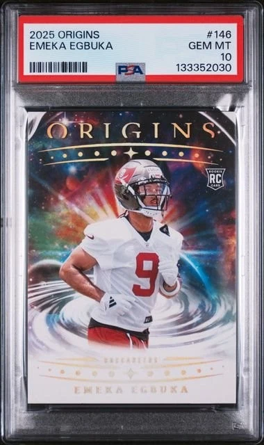 Graded 2025 Panini Origins Emeka Egbuka #146 Rookie RC Card PSA 10 Mint