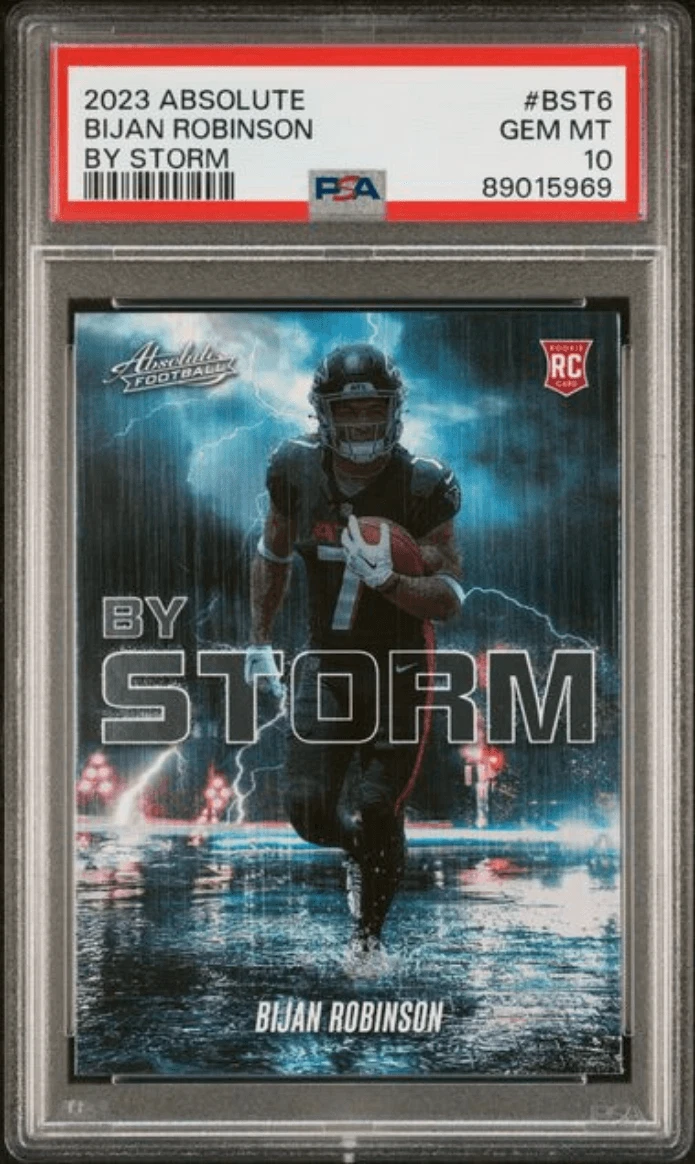 Graded 2023 Panini Absolute Bijan Robinson BST6 By Storm Rookie Card PSA 10