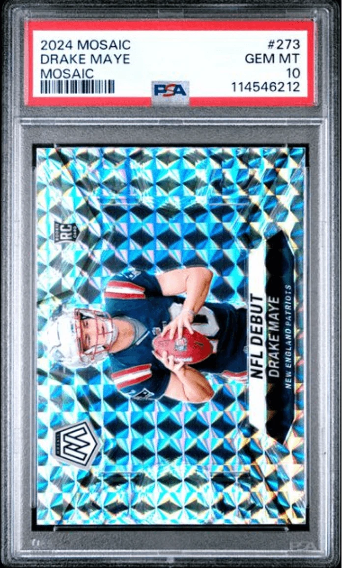 Graded 2024 Panini Mosaic Drake Maye #273 Mosaic Rookie Card PSA 10