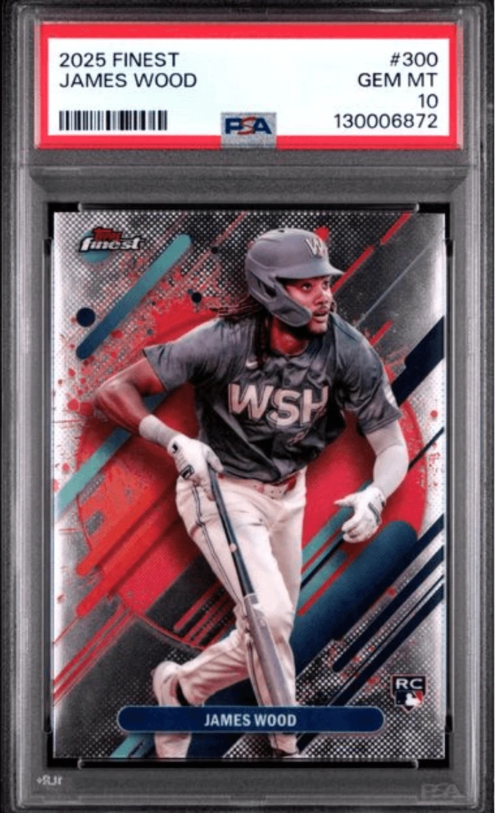 Graded 2025 Topps Finest James Wood #300 Rookie RC Card PSA 10 Gem Mint