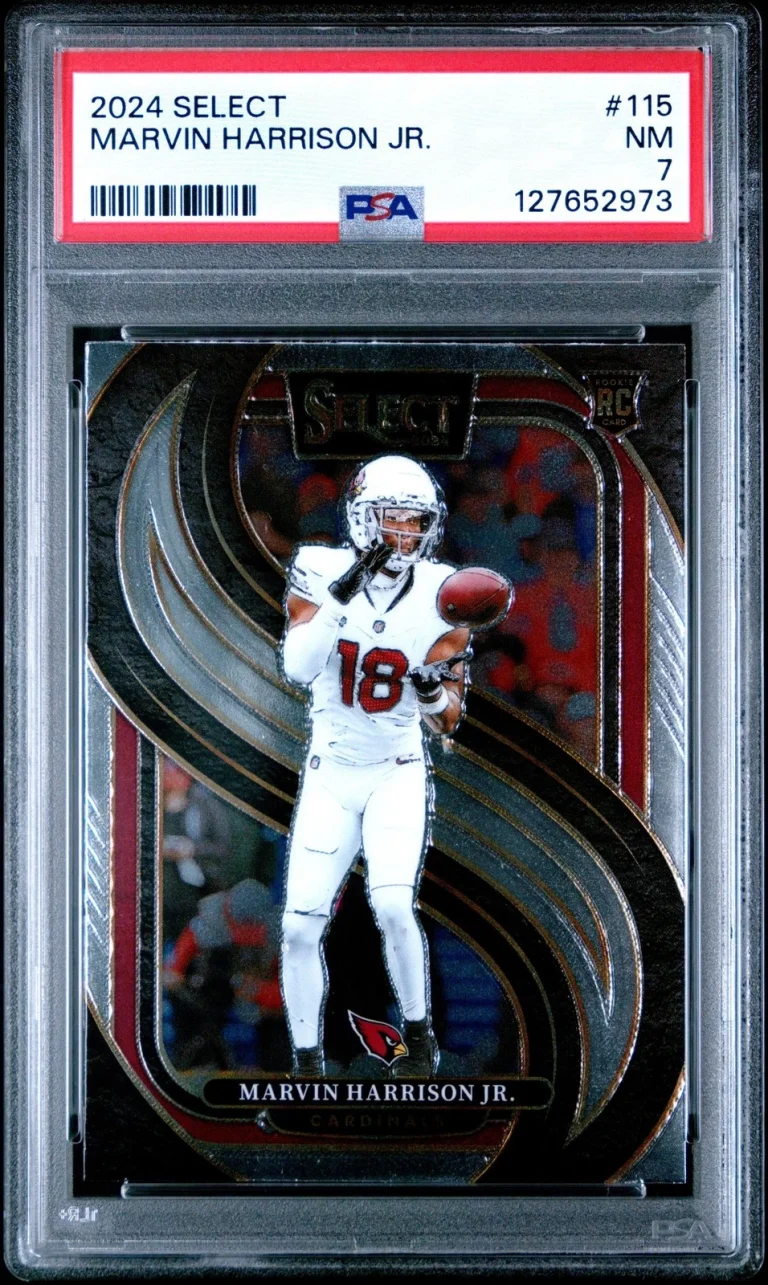 Graded 2024 Panini Select Marvin Harrison Jr. #115 Rookie RC Card PSA 7