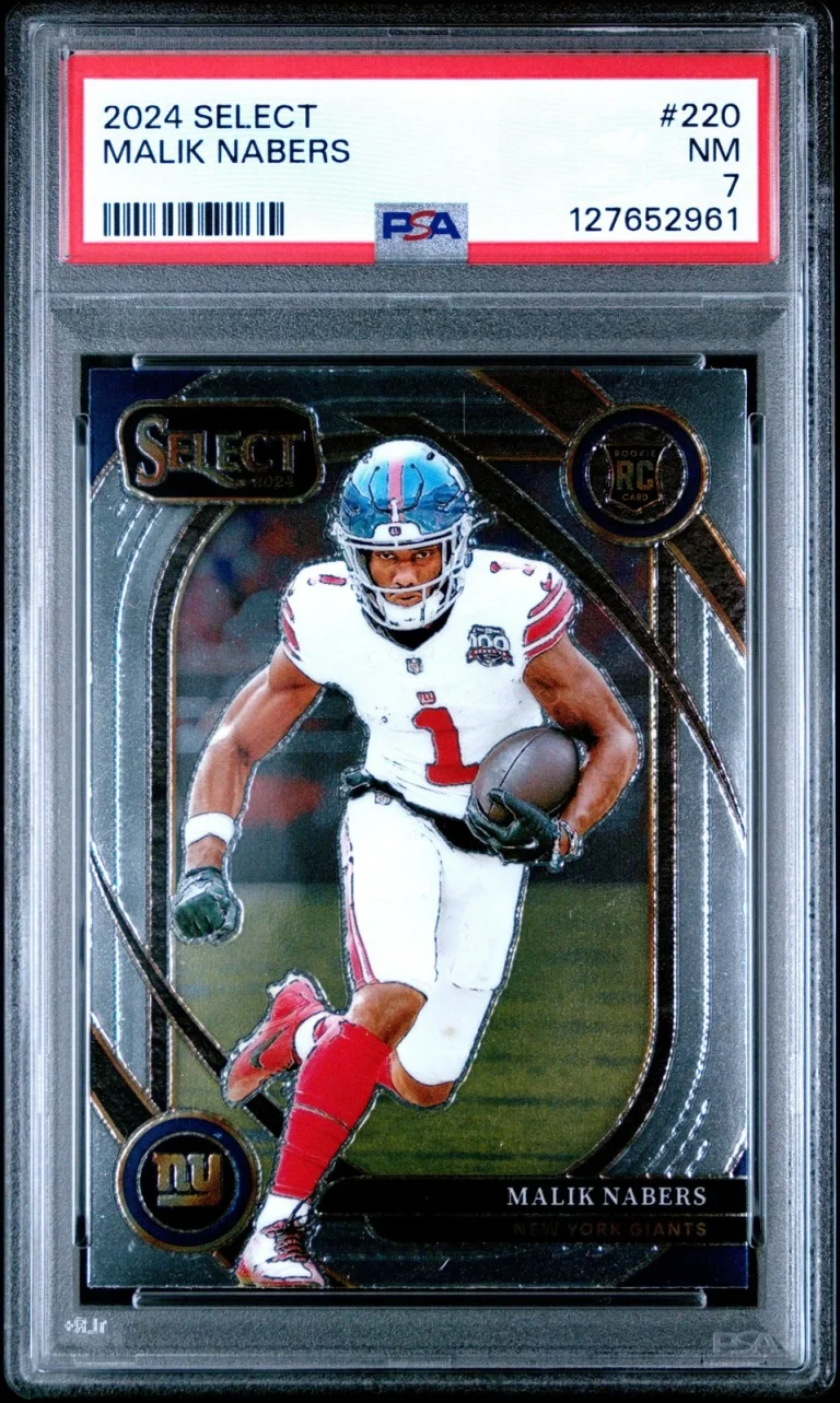 Graded 2024 Panini Select Malik Nabers #220 Rookie RC Card PSA 7 NM