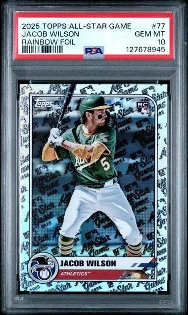 Graded 2025 Topps All Star Game Jacob Wilson #77 Rainbow Foil Card PSA 10