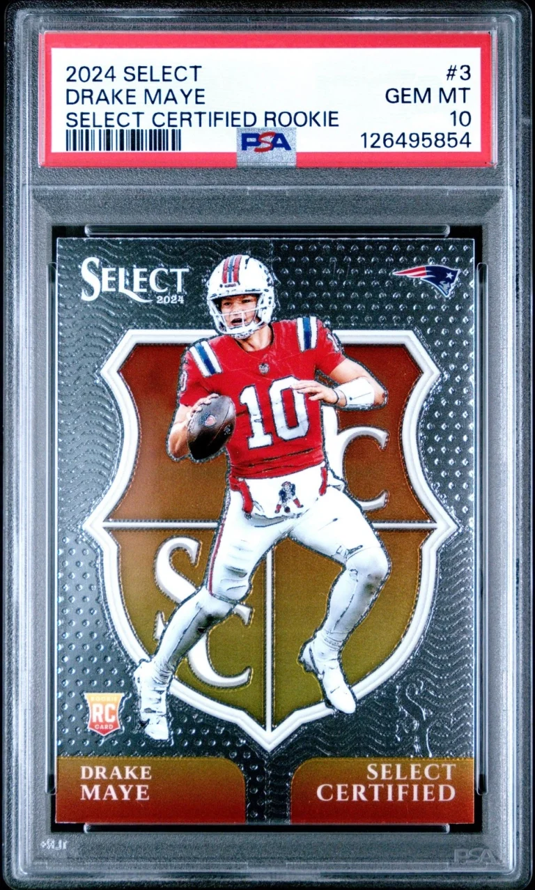 Graded 2024 Panini Select Drake Maye #3 Select Certified Rookie Card PSA 10