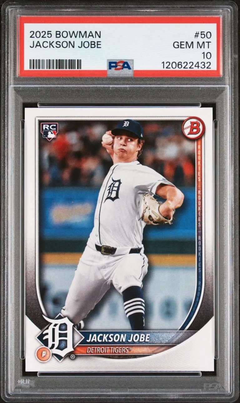 Graded 2025 Topps Bowman Jackson Jobe #50 Rookie Card PSA 10 Gem Mint
