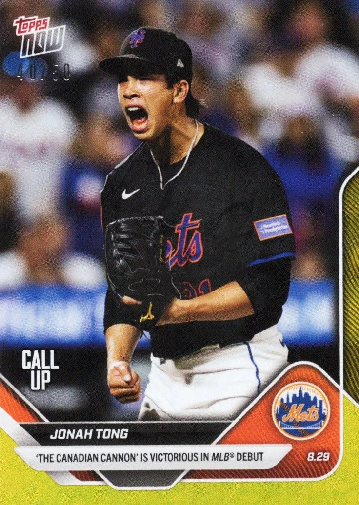 2025 Topps Now Jonah Tong #628 Gold Foil /50 New York Mets Rookie Card