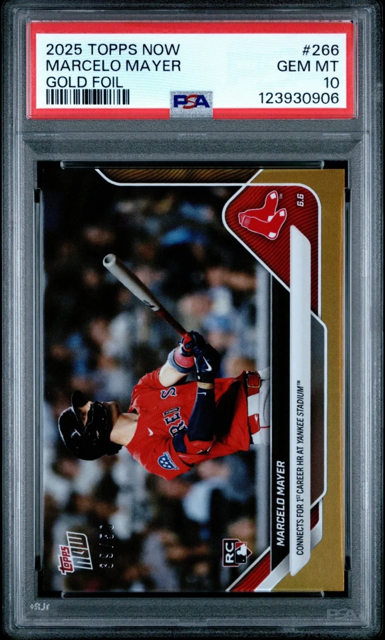 Graded 2025 Topps Now Marcelo Mayer #266 Gold Foil /50 RC Card PSA 10