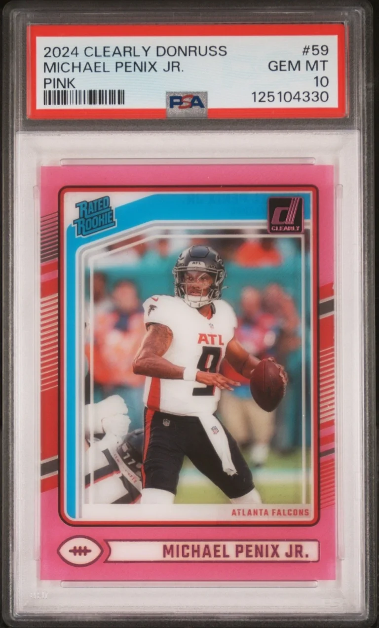 Graded 2024 Panini Clearly Donruss Michael Penix Jr #59 RC Card PSA 10
