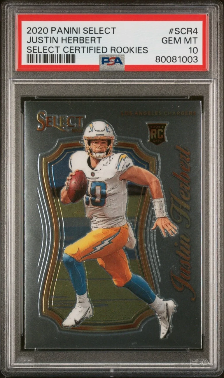 Graded 2020 Select Justin Herbert #SCR4 Certified Rookies Card PSA 10